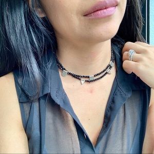 Black Beaded Double Layer Adjustable Choker